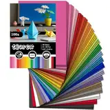 100 Blatt Tonpapier A4 Bunt, 120g/m², Buntes Papier A4 Bastelpapier -20 Farben, Farben Papier Origami Papier Buntpapierset für Diy Origami und Bastelprojekte