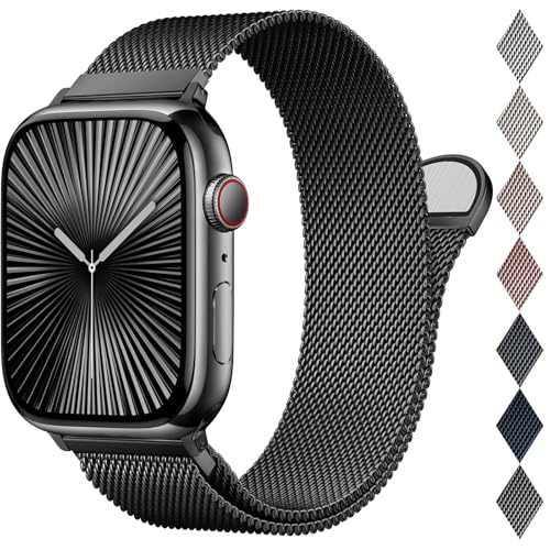 EPULY Milanaise Ersatzarmband Kompatibel mit Apple Watch Armband 46mm 45mm 44mm 42mm 49mm 41mm 40mm 38mm, Magnetische Metall Edelstahl Armbänder für iWatch Series 10 9 8 7 6 5 4 3 SE Ultra 2 1