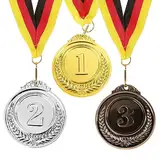 GEBETTER 3 Stück Gewinner Medaillen Zahlen Gold Silber Bronze Medaille Metall für Kinder Siegermedaillen Party Sportstag Spielzeug Preisen Wettbewerb Auszeichnungen Mitgebsel