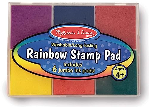 Melissa & Doug Regenbogen-Stempelkissen für Kinder ab 4 Jahren, 6 Farben, auswaschbare Tinte