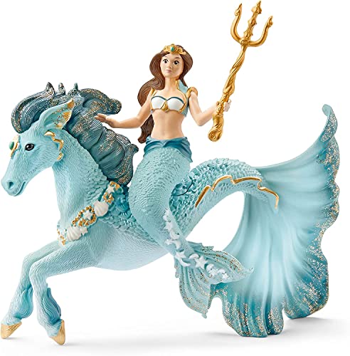 schleich BAYALA 70594 Meerjungfrau Eyela Figur und Unterwasser Einhorn Spielset - Prinzessin Eyela Figur mit Unterwasser-Einhorn und Zauberstab, Hochwertige Figuren ab 5 Jahren