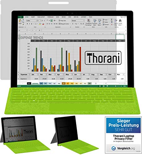 Thorani Privacy Filter-Folie für Microsoft Surface Pro 7/7+ (12.3" Zoll) – Sichtschutzfolie schützt vor unerwünschten Blicken