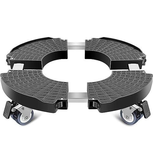 Linkax Pflanzenroller Ø 35-48cm, Rollbrett Pflanzen bis 150 KG, Untersetzer Blumentopf Gross Pflanzentopf für Außenbereich Sonnenschirmständer, Mülleimer, Regentonne, Wasserfass, Weinregal