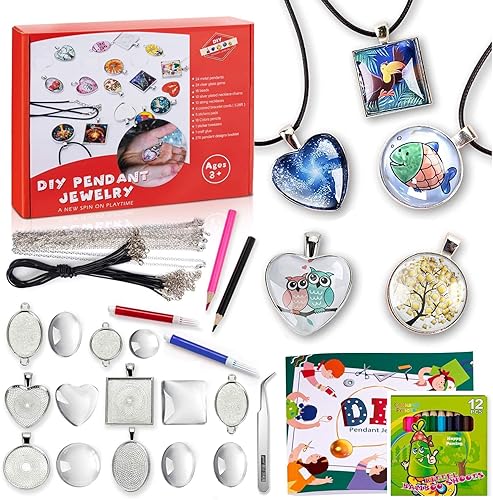 EFO SHM Bastelset Kinder Basteln Ketten Selber Machen Schmuckset Armbänder Anhänger Halsketten für Mädchen Jungs und Erwachsene, Großartig als Geschenk