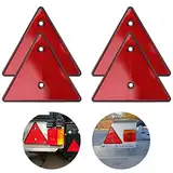 Anhänger Reflektor Dreiecke, Dreieck Reflektor, Dreieck Rückstrahler, Rote Katzenauge Reflektor 4 Pack Standard Reflektor Für Anhänger Hinten für Anhänger Motorrad Wohnwagen LKW Boot