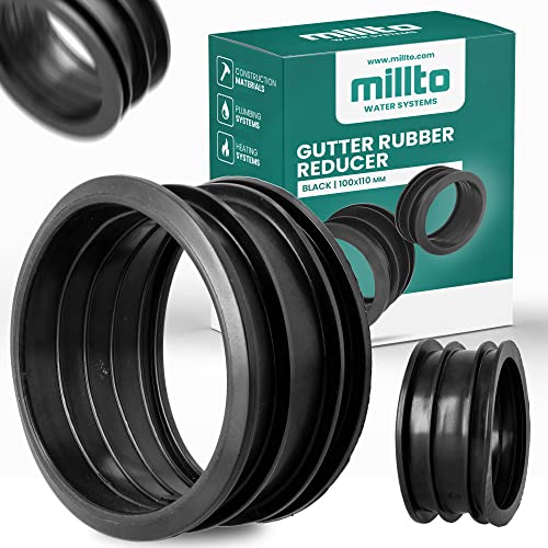 Millto™ Dachrinnen-Abflussrohr-Reduzierstück 100/110 Gummischlauchverbinder Dachrinnen-Fitting-Adapter Regenwassersystem-Joiner-Koppler