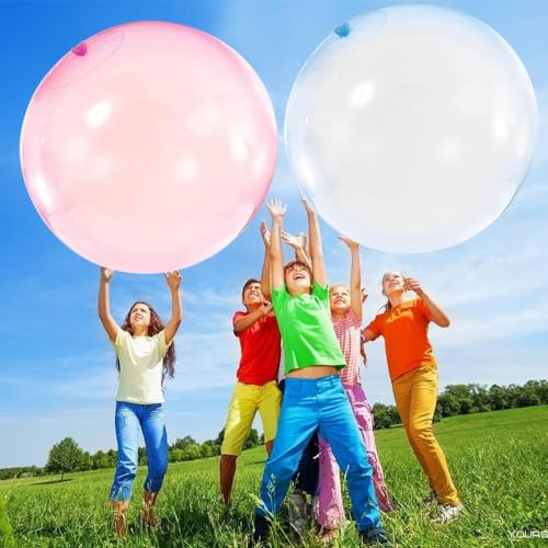 Groß Wasserball Aufblasbar Riesig Bubble Ball Wasserbomben Wiederverwendbar Kinder Erwachsene Outdoor Gartenspielzeug Pool Party Spielzeug (blau+pink)