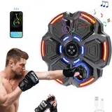 snawowo Music Boxing Machine für Erwachsene - LED Licht Elektronische Boxmaschine mit Musik Boxen mit Boxhandschuhen - Bluetooth Musikboxing Maschine mit 9 Geschwindigkeitsmodi und Zählmodus