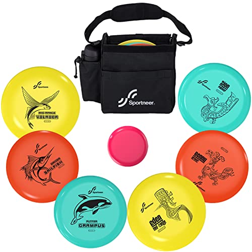 Sportneer Disc Golf Scheiben Set, DiscGolf Starter Set Putter Midrange Driver Disc Golf Sport Spiele Discgolf Scheibe für Erwachsene (Meereslebewesen, 6)