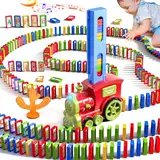 Doloowee Domino Zug Set, Automatischer Domino Zug mit 310 Domino Blöcken, 4 Aufklebers, Domino Spielzeug für 3 4 5 Jahre Jungen Mädchen