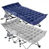 2er Feldbett Klappbar mit Matratze, Campingbett Breite 70cm Tragfähigkeit 400kg, Gästebett Mit Aufbewahrungsbeutel, Relax Campingliege Klappbettt für Strandgärten Camping Entspannung