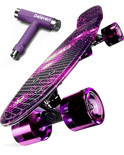 Deleven Skateboard mit Skate Tool, ABEC-9 Lagern und 78PU Rädern - The Universe Collection - Für Kinder, Erwachsene, Anfänger - 56 cm