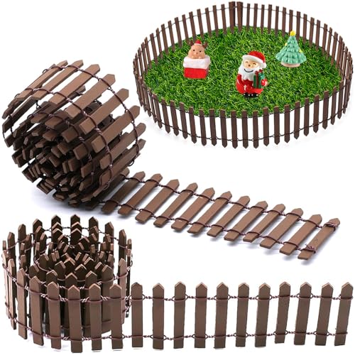 Yueser Miniatur Deko Holzzaun, 3 Stück 5*90cm Mini Zaun Deko Gartenzaun Klein Zaun Klein Minizaun Dekorative Zäune Holz Zaun Kleiner Zaun für Miniatur Garten Feengarten Zubehör DIY Garten Dekoration