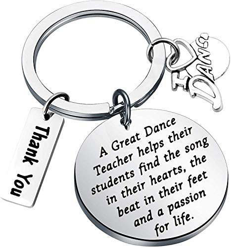 Dance Teacher Gifts Keychain Dance Instructors Gifts Dance Jewelry Gifts Thank You Dance Coach Gifts Love to Dance Charm, L, Edelstahl