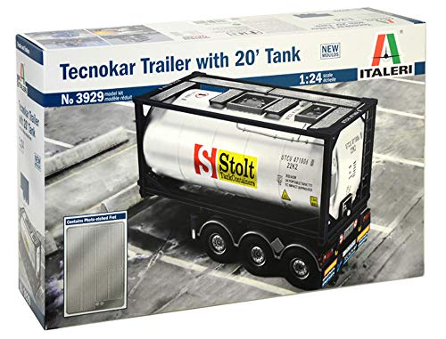 ITALERI 3929S - 1:24 Tecnokar Trailer w/ 20ft Tank , Modellbau, Bausatz, Standmodellbau, Basteln, Hobby, Kleben, Plastikbausatz, detailgetreu, Unlackiert