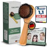 Fabigreen® - Gesichtsbürste Kupfer [MADE IN GERMANY] - Peeling Trockenbürste Gesicht inkl. E-Book mit Face Yoga & Anwendungstipps - Ionic face dry brush - Klosterbürste - FSC Buchenholz & plastikfrei