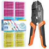 Crimpzange Kabelverbinder Set, Preciva Kabelschuhzange 0.5-6mm² mit 160pcs Schrumpfverbinder