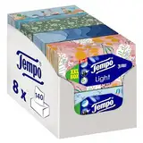 Tempo XXL Light Box Taschentücher - Megapack - 8 Boxen, 140 Tücher pro Box - weiche Papiertaschentücher, waschmaschinenfest