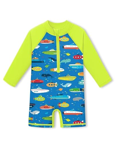 Baby Langarm UV Shirt Rundhals Einteiliger UPF 50+ Schnelltrocknend Badebekleidung U-Boot 18-24 Monate