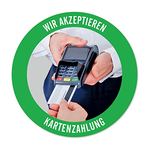 WIRKSAMWERBEN Aufkleber - Wir akzeptieren Kartenzahlung, Kreditkarten möglich