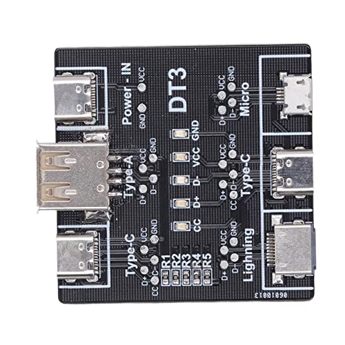 PCB USB 3 X Typ C 1 X für Datenkabel-Erkennungsplatine USB-Kabeltester IOS 1 X Micro-Datenkabel-Erkennungsplatine 50 X 50 Mm / 1,97 X 1,97 Zoll Empfindlicher, Präziser