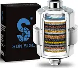 SR SUN RISE Shower Filter & Duschfilter 20-Stufen mit 1 Filterpatronen - Wasserfilter Dusche gegen Kalk/Chlor/Fluorid verbessert Haut- & Haargesundheit - Chrom