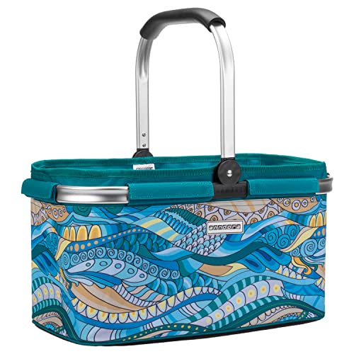 anndora Einkaufskorb OCEAN 22 Liter - türkis gemustert