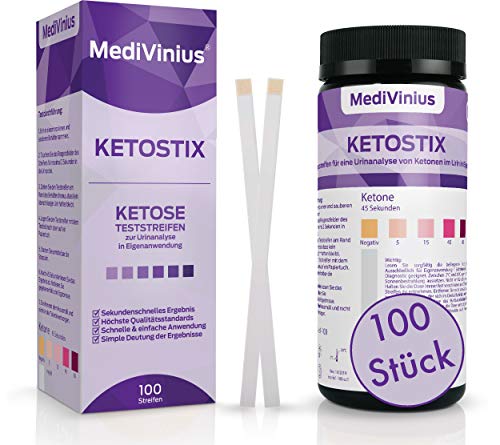 KETOSTIX® 100 Stück für sofortige Ketose Messergebnisse I Keton Teststreifen für die effektive Keto Ernährung und Diät I Ketosticks, Keton Sticks Urin