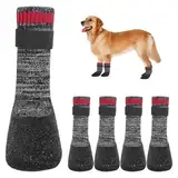 4 Stück Hundesocken Pfotenschutz Anti-Rutsch Hundesocken mit verstellbaren Riemen Hunde Schuhe Outdoor atmungsaktiv Hundeschuhe Hundesocken L