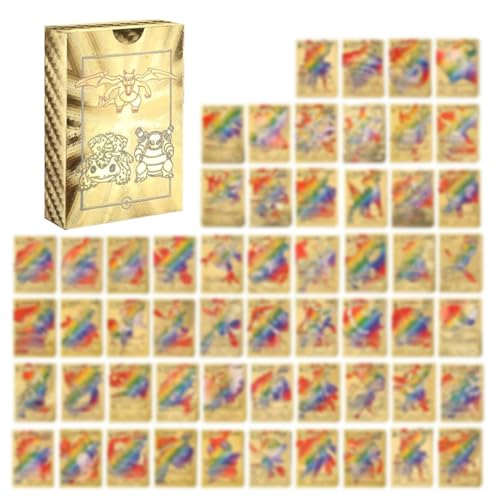 HSKRKOW 55 Stück Sammelkartenspiel, Verschiedene,Bo-Kemoon Karten Schwarz Gold Seltene Karten Set, Keine Duplikate Karikaturen Comics Sammelkarten Für Geschenke(Gold,B)