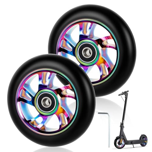 Ersatzräder für Scooter 110mm -2 Stück Stunt Scooter Rollen88A mit ABEC-9 Inklusive 5mm Innensechskantschlüssel Aluminium Stunt Scooter Rollen für Meisten Stuntscooter & Kickscooter