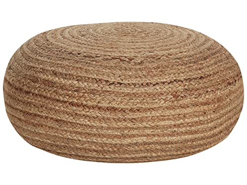 Beliani Natürlicher Pouf aus Jute beige ø 50 cm rund Tifelt