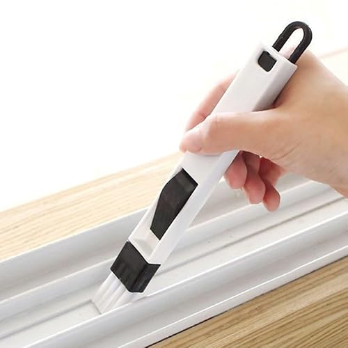 Tür- & Fensterspaltreinigungsbürsten-Set, Multifunktionales Reinigungswerkzeug mit Kehrblech für Fensterfugen, Türschlitze, Tastaturen und Haushaltsreinigung