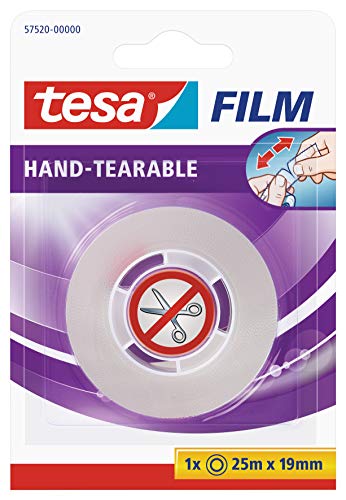 tesa film von Hand einreißbar, 25m x 19mm, 1 Rolle im Blister