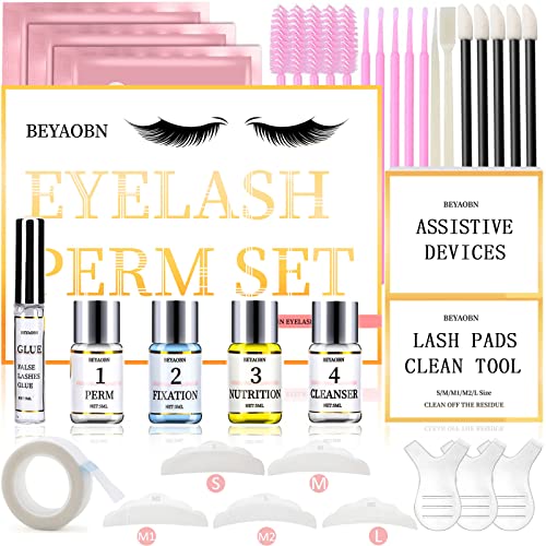 BEYAOBN Wimpernlifting Set,Wimpern Dauerwellen Set,Wimpern Curling Makeup Tools, Semi-Permanent Curling Dauerwelle Welle Eyelash Perm Kit,Wimpernverlängerung Set,Für den DIY Salon,Muttertag,Partys