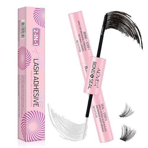 2 IN 1 Eye Lash Glue Long Lasting|Wimpernkleber 7 Tage Haltf|Bond and Seal Lash Glue for Sophisticated Makeup|WimpernkleberWasserfest|Wimpernkleber Schwarz Suitable for Sensitive Eyes