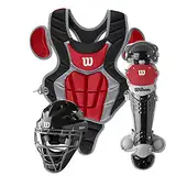 WILSON C200 Youth Catcher's Gear Kit - Black/Scarlet