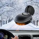 Udbrud Autoheizung 12V 120W, Auto Heizlüfter mit 360°drehbarer Basis Tragbare Anti-Beschlag Windschutzscheibe Defroster mit Zigarettenanzünder 2 In 1 Heizung und Kühlung Car Defroster