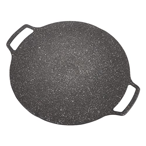 Koreanische BBQ-Grillplatte, Schwere, Glatte, Runde Teppanyaki-Pfanne mit Antihaftbeschichtung für den Outdoor-Herd zu Hause (Universaltyp 33cm)