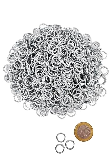 Battle-Merchant 1kg Paket lose Kettenringe, unvernietet, ID8mm, verzinkt für Kettenhemd, Kettenhaube, Kettenrüstung