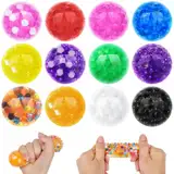 Ainiv 12 Stück Anti Stress Spielzeug Set Mesh Stressbälle Squishy Balls mit Wasser Perle Stressball zum Kneten Knetball für Hände Therapie, Squeeze Ball zum entspannen für Angst abbauen und Beruhigung