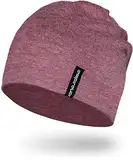 EMPIRELION 9" Multifunktionale Leichte Mütze Running Beanie-Mützen Skull Cap Radsport-Kappen Helmfutter Helm Unterziehmütze Schlaf Kappen für Damen Herren (Rubin Wein Melange)