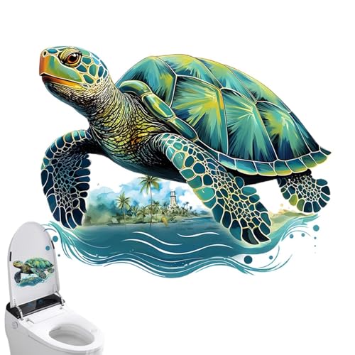 Toilettenaufkleber Abziehbilder - Cartoon -Badezimmer -Wandaufkleber, selbstklebende Abziehbilder | Meeresschildkröten -Designabziehbilder, wasserdichte abnehmbare Wanddekoration für Badezimmer, Küche