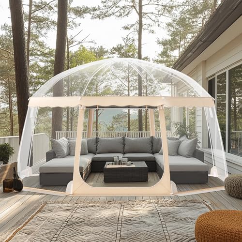VEVOR Transparentes Zelt im Freien, 12–15 Personen, PVC-Zelt 4,5 x 4,5 x 2,4 m, Kuppelzelt mit Zwei Fenstern, Outdoor-Bubble-Zelt, Gartenzelt, PVC-Pavillon für Sportveranstaltungen Camping