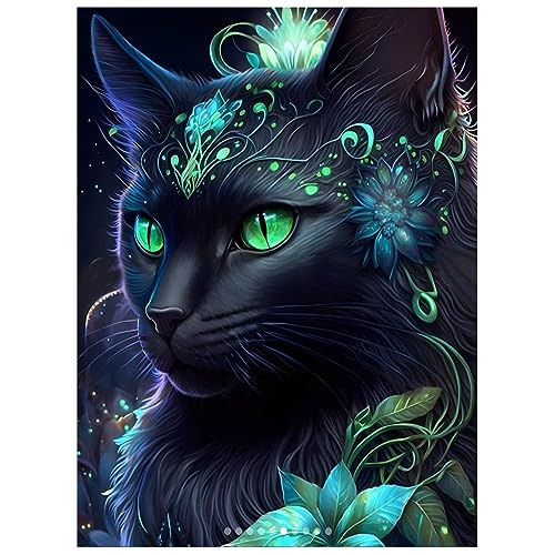 Tomoyuki 5D Diamond Painting Set, Diamant Painting Bilder Kit für Kinder Erwachsene, DIY Crystal Strass Stickerei Painting Diamant Malerei Kit, Home Büro Wall Dekoration - Katzen/30x40cm