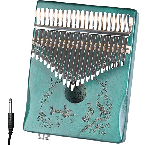 BOTOWI Portable Kalimba 21 Schlüssel Thumb Piano, Mahagoni Holz Daumenklavier Finger Piano 17 Schlüssel Kalimba Musical Instrument Mbira Marimba mit Tuning Hammer für Erwachsene, Kinder,F 21 Keys