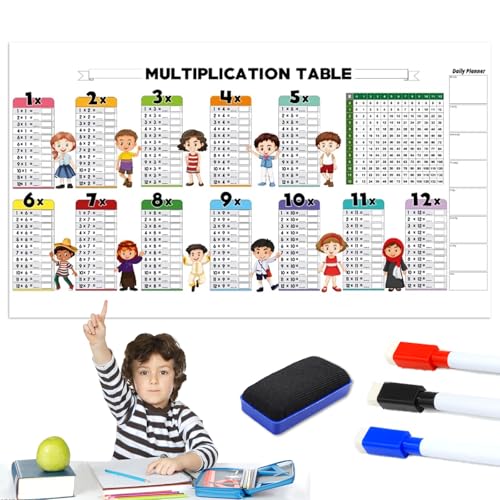 Pädagogisches Trocken Abwischbares Farbmultiplikationsspiel Für Kinder,multiplikationstabellen-poster,Multiplikationstabelle Für Wand, Wiederverwendbare Kinderbildung,Mathematik,Kreidetafel Für Tür-A