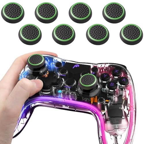 Fosmon (8 pack) Analogstick Kappen Joystick Silikon Aufsätze Schutzkappen Controller Thumbstick Griffe Thumb Grips kompatibel mit Dualshock Controller (Schwarz und grün)