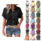 Last Minute Angebote für Frauen Bluse Mit Stickerei Damen Weiß Tshirt Neon Gruen Ausschnitt Top Shirts Sommer V-Ausschnitt Tunika Leinen Longbluse Weiss Sport Shirt Baumwolle Haekel Oberteil