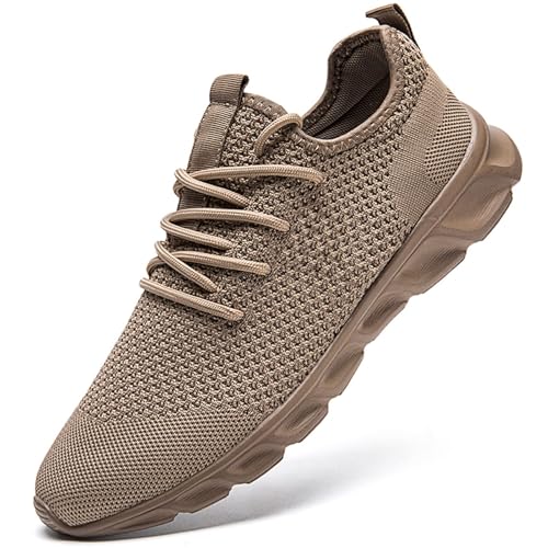 Damyuan Schuhe Herren Laufschuhe Turnschuhe Sportschuhe Sneaker Freizeit Straßenlaufschuhe Leichtgewichts Atmungsaktiv Walkingschuhe Outdoor Fitness Joggingschuhe Sportsschuhe Braun 43 EU